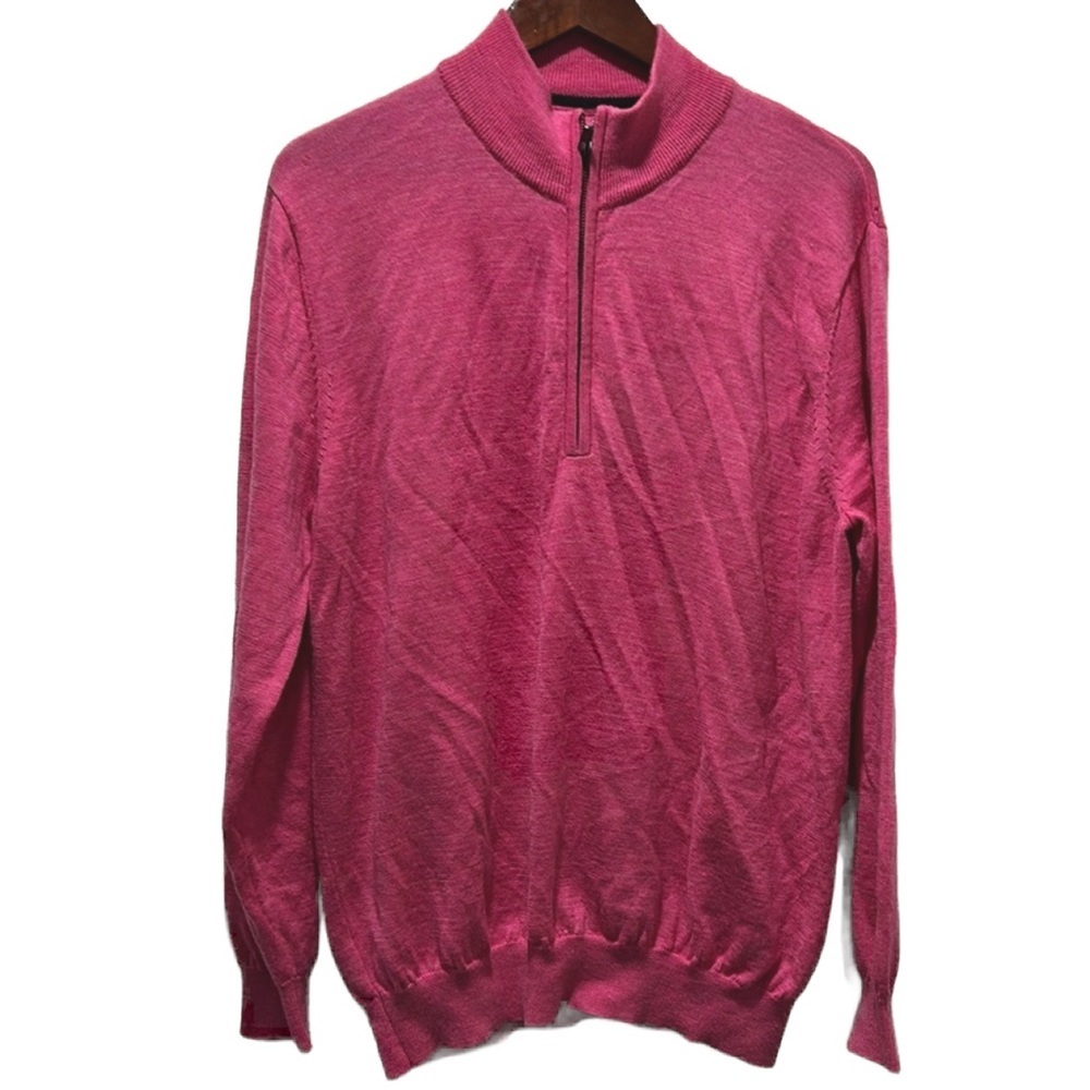 Footjoy pullover pink sweater size XL 100%wool GUC